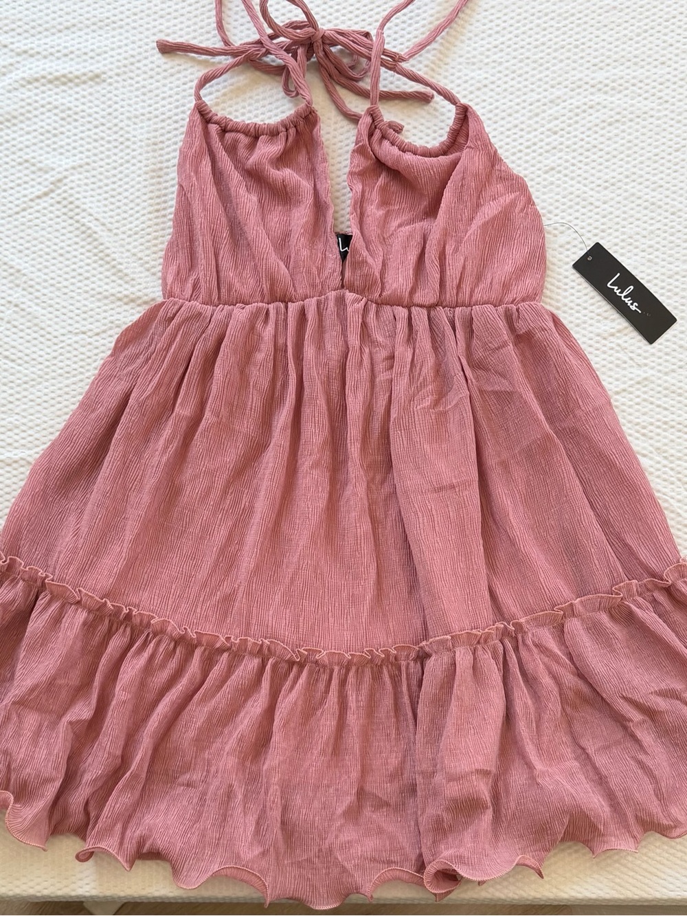 Lulu's Dusty Rose Pink Ruffled Mini Dress - Picture 2 of 6